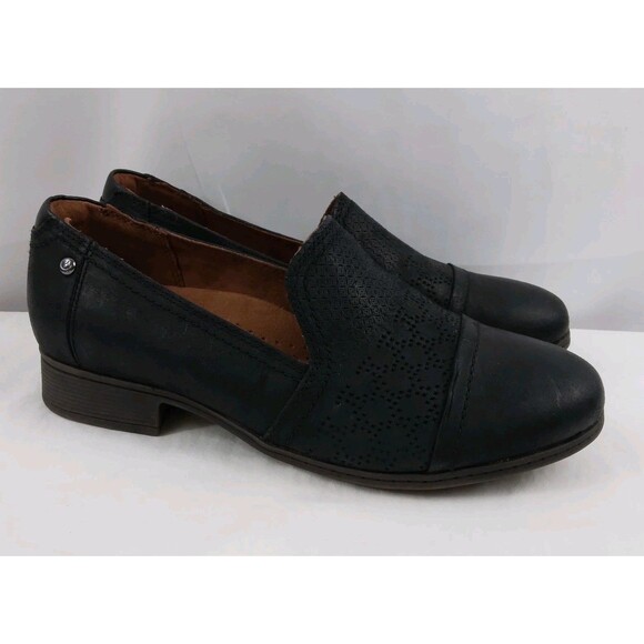 Rockport Shoes - Rockport Cobb Hill Crosbie Slip On Loafer Black Leather Comfort Womens 7.5